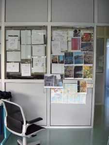 Lecture room on first floor during exhibition design project. 